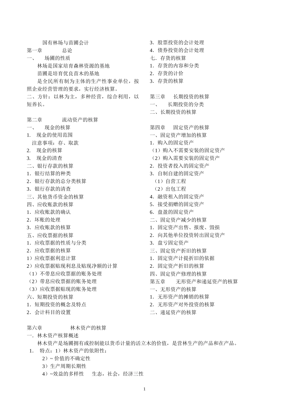 林业场圃会计主要内容_第1页