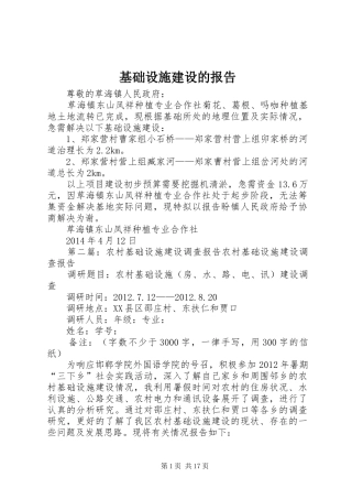 基础设施建设的报告