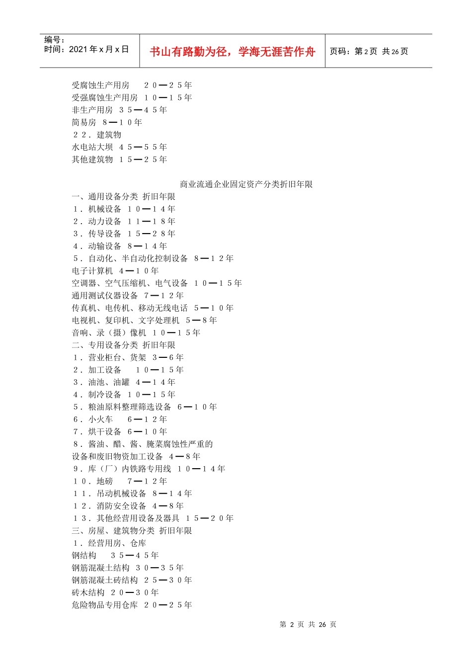 固定资产折旧年限_第2页