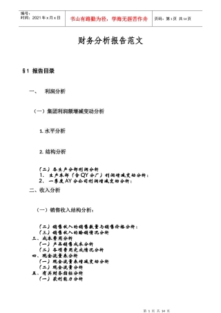 财务分析报告范文24213765
