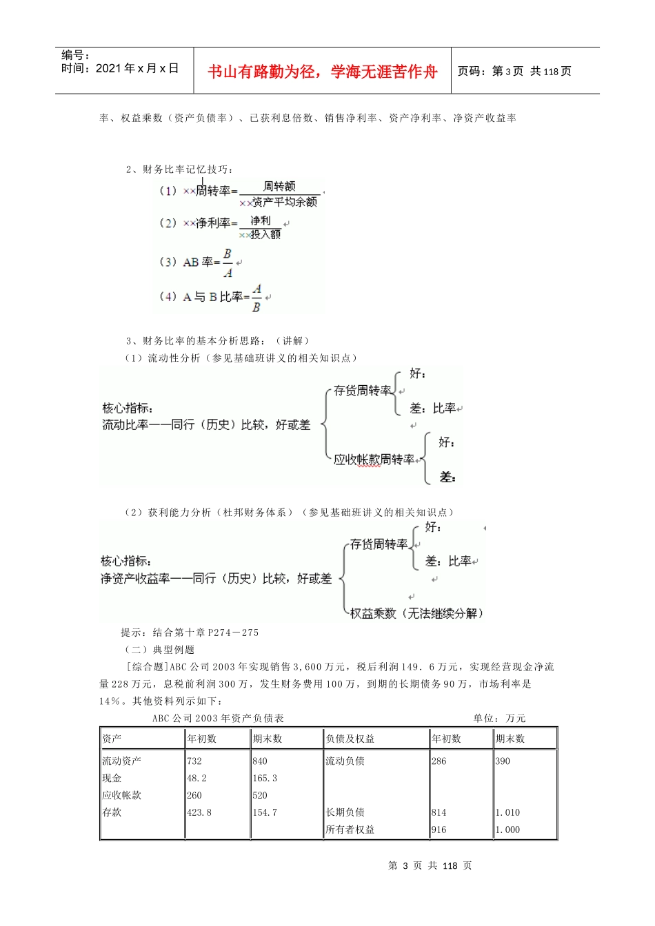 财务管理冲刺考试试题及参考答案_第3页