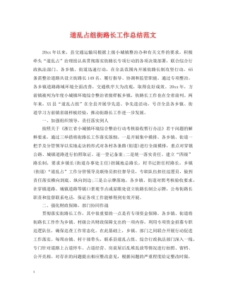 道乱占组街路长工作总结范文 