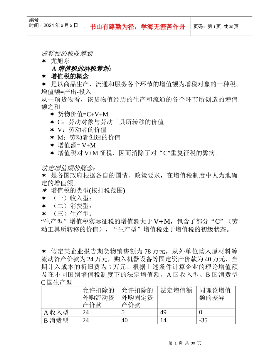 流转税的税收筹划方法_第1页