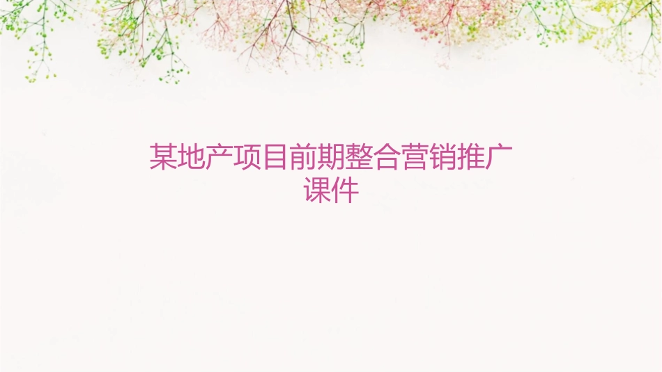 某地产项目前期整合营销推广课件_第1页
