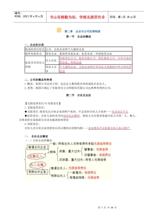 XXXX-注册资产评估师-经济法-基础班讲义第二章