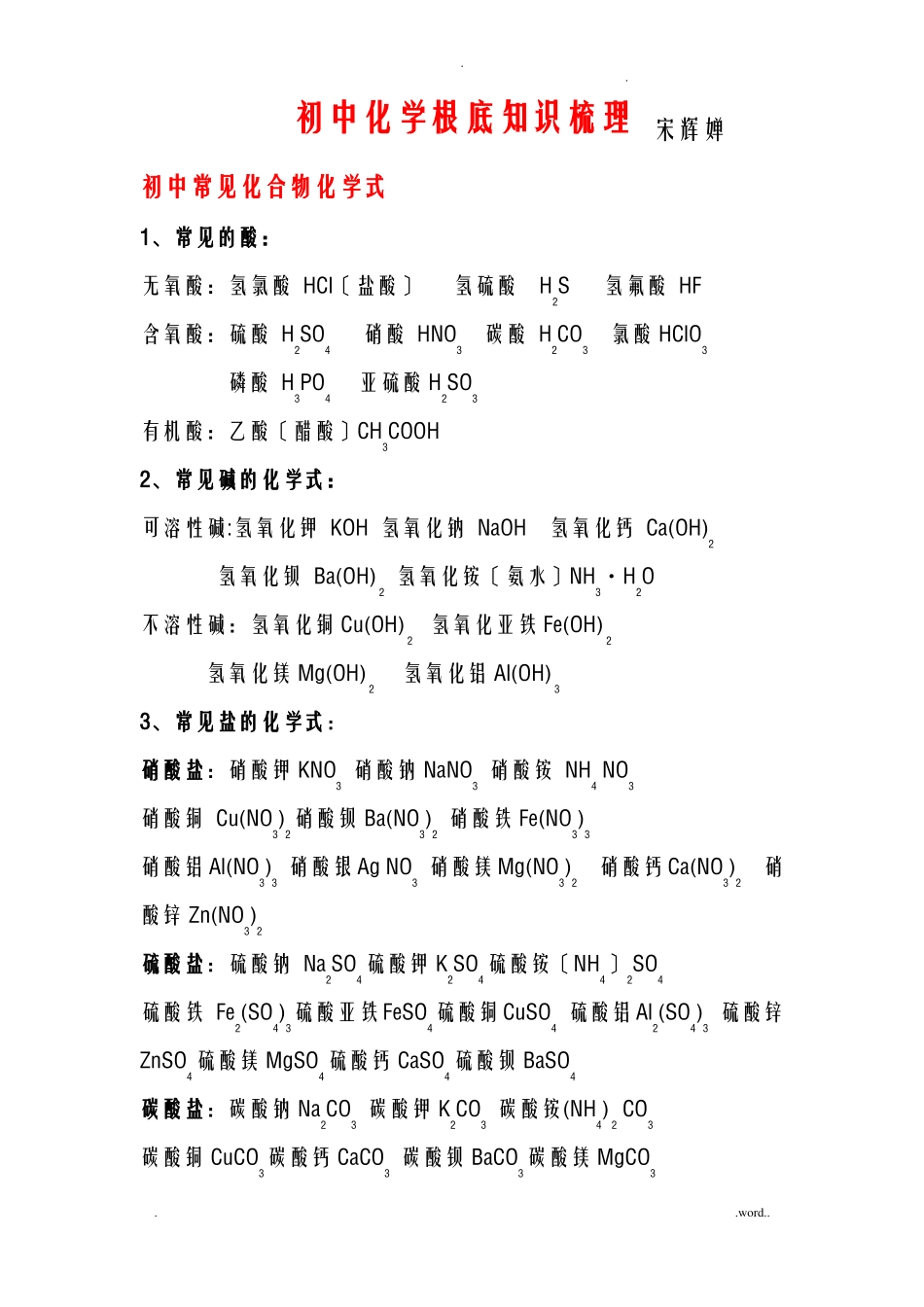 初中常见化合物化学式_第1页