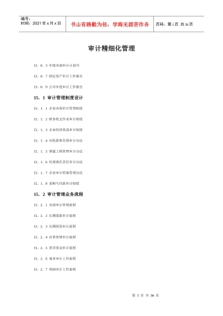 审计精细化管理