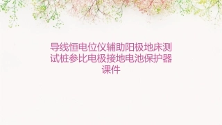 导线恒电位仪辅助阳极地床测试桩参比电极接地电池保护器课件