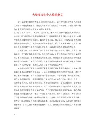 大学实习生个人总结范文 
