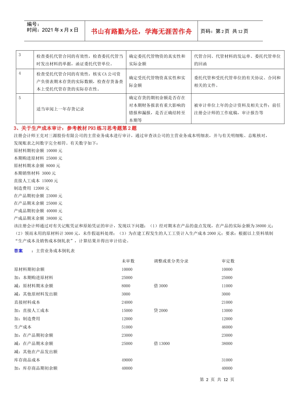 审计单项案例分析题_第2页