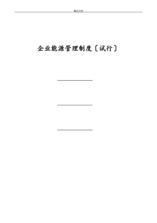 企业能源管理制度范本