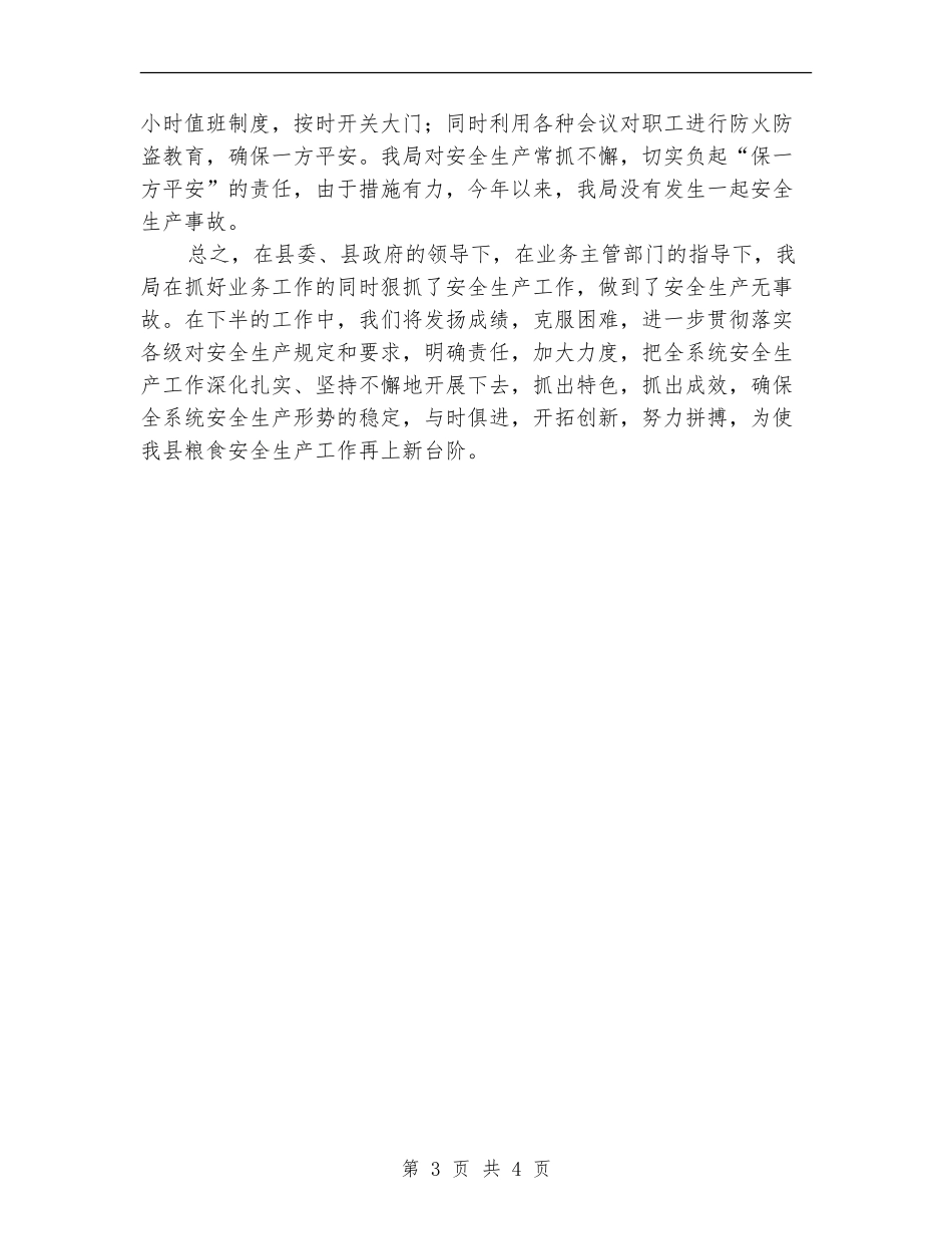 粮食局安全生产上半年工作总结_第3页