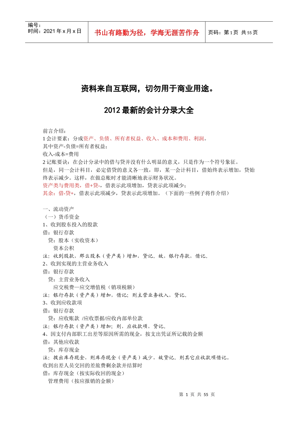 最新财务会计与流动资产管理知识分析大全_第1页