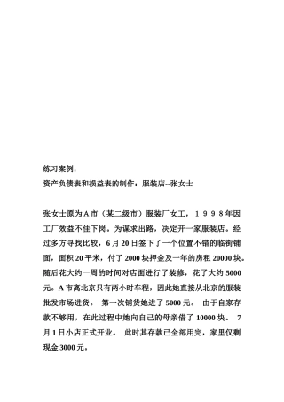 资产负债表与损益表的制作