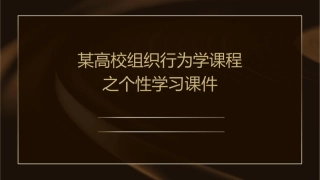 某高校组织行为学课程之个性学习课件