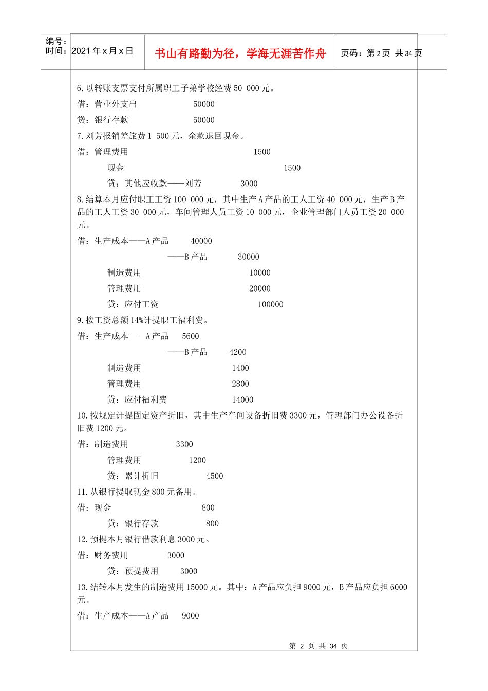 基础会计分录11111_第2页