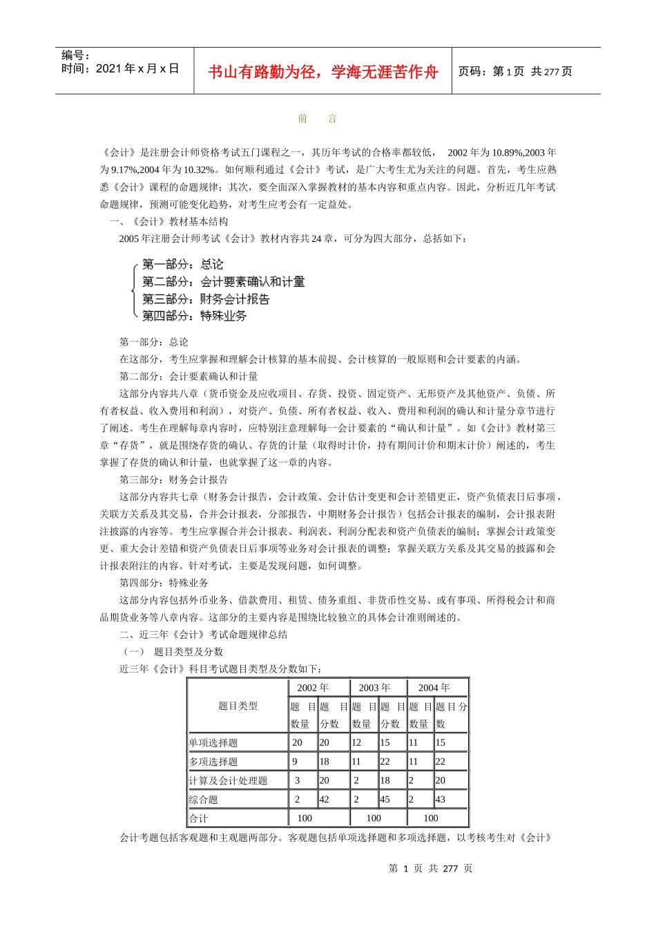 《会计》会计师资格考试管理及答案1_第1页