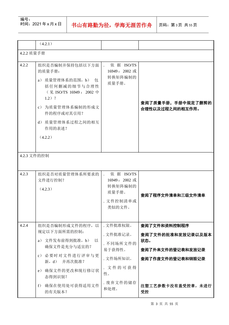 体系内审检查表02_第3页