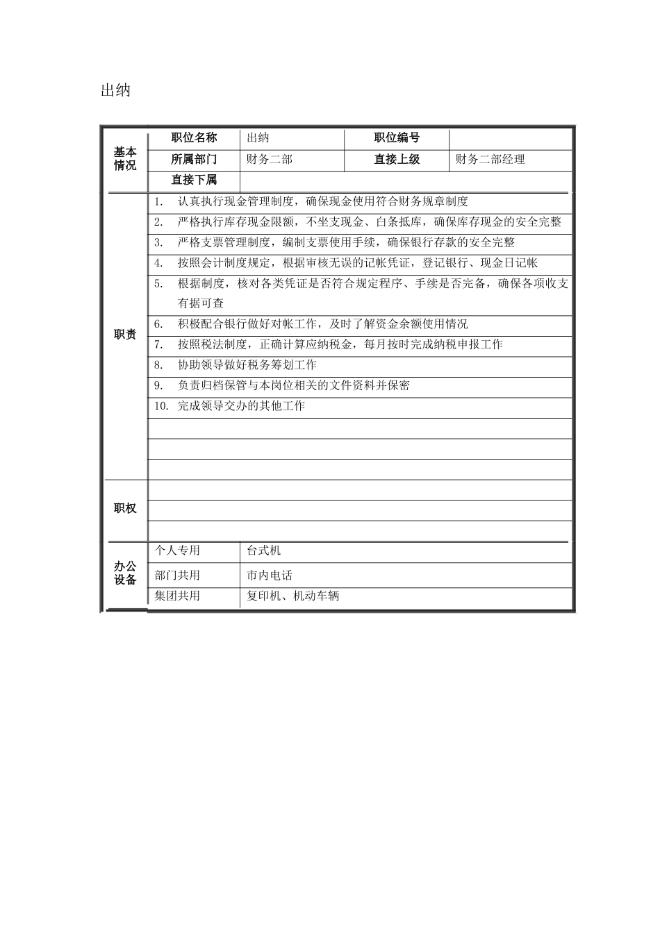 财务二部经理岗位说明书_第3页