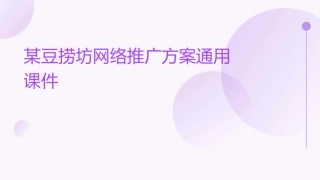 某豆捞坊网络推广方案通用课件