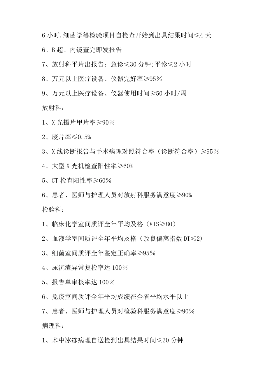 医院对科室质量与安全管理指标_第3页