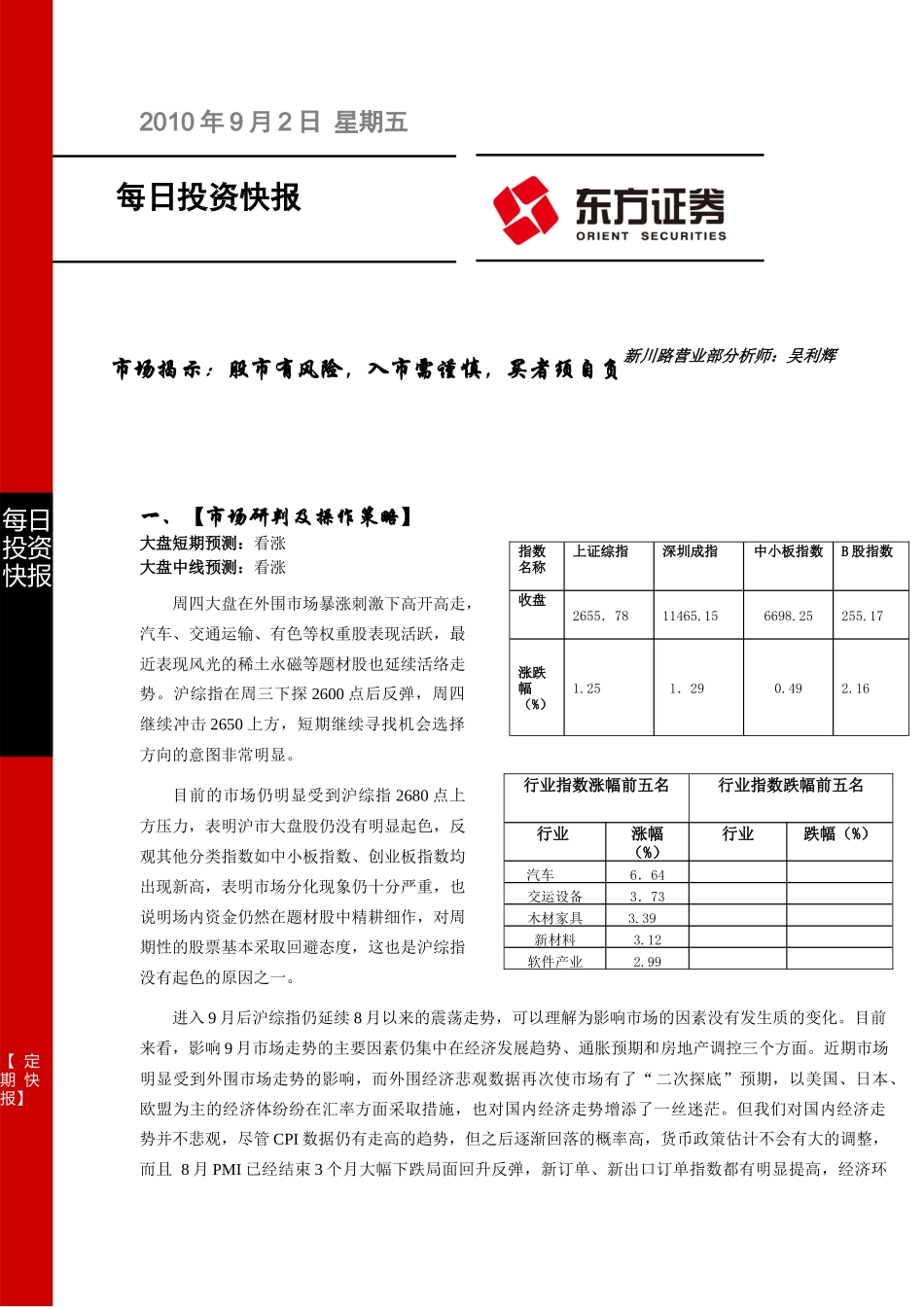 XXXX年9月2日星期五每日投资快报每日投资快报【定期_第1页