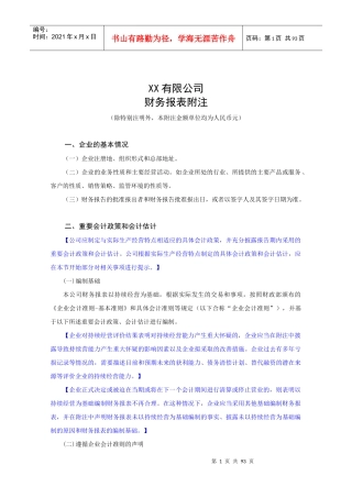 某公司财务报表附注(DOCX 89页)