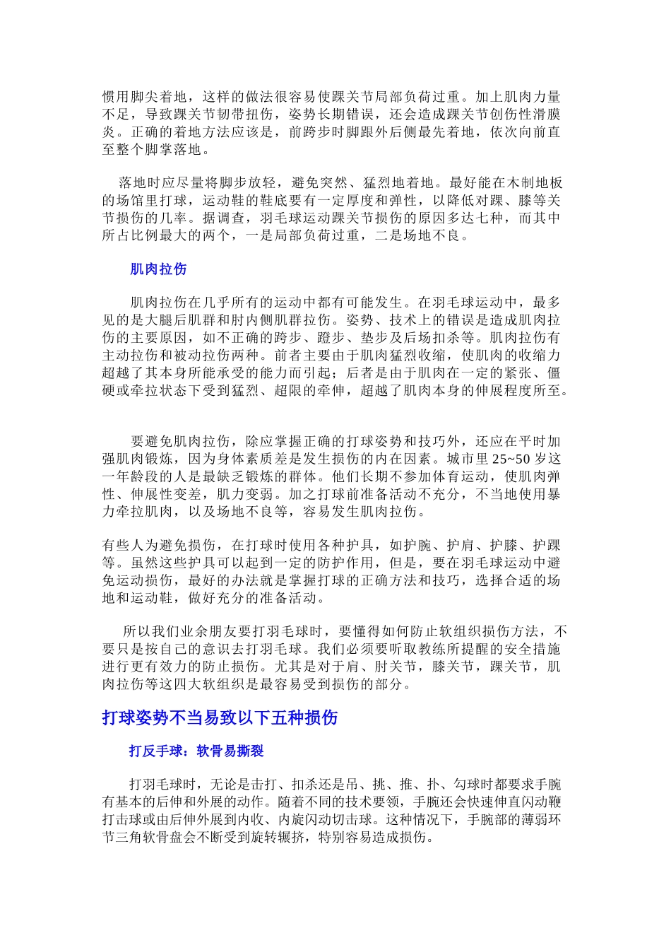 业余羽毛球爱好者如何预防受伤(免费下载)_第2页
