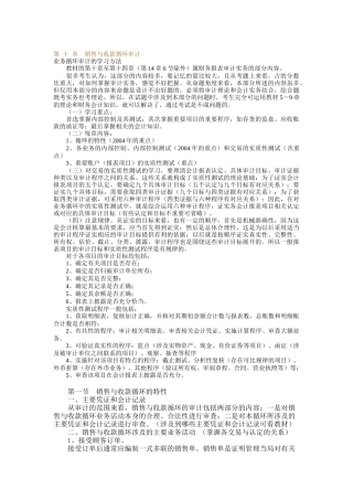 销售及收款循环审计