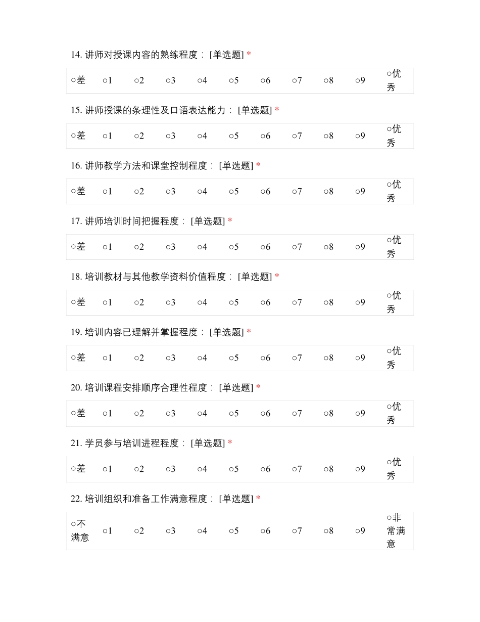 金岩板2022年3月业务培训效果评价调研问卷_第3页