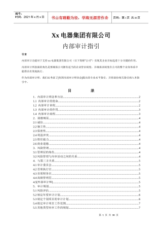 某电器集团内部审计指引