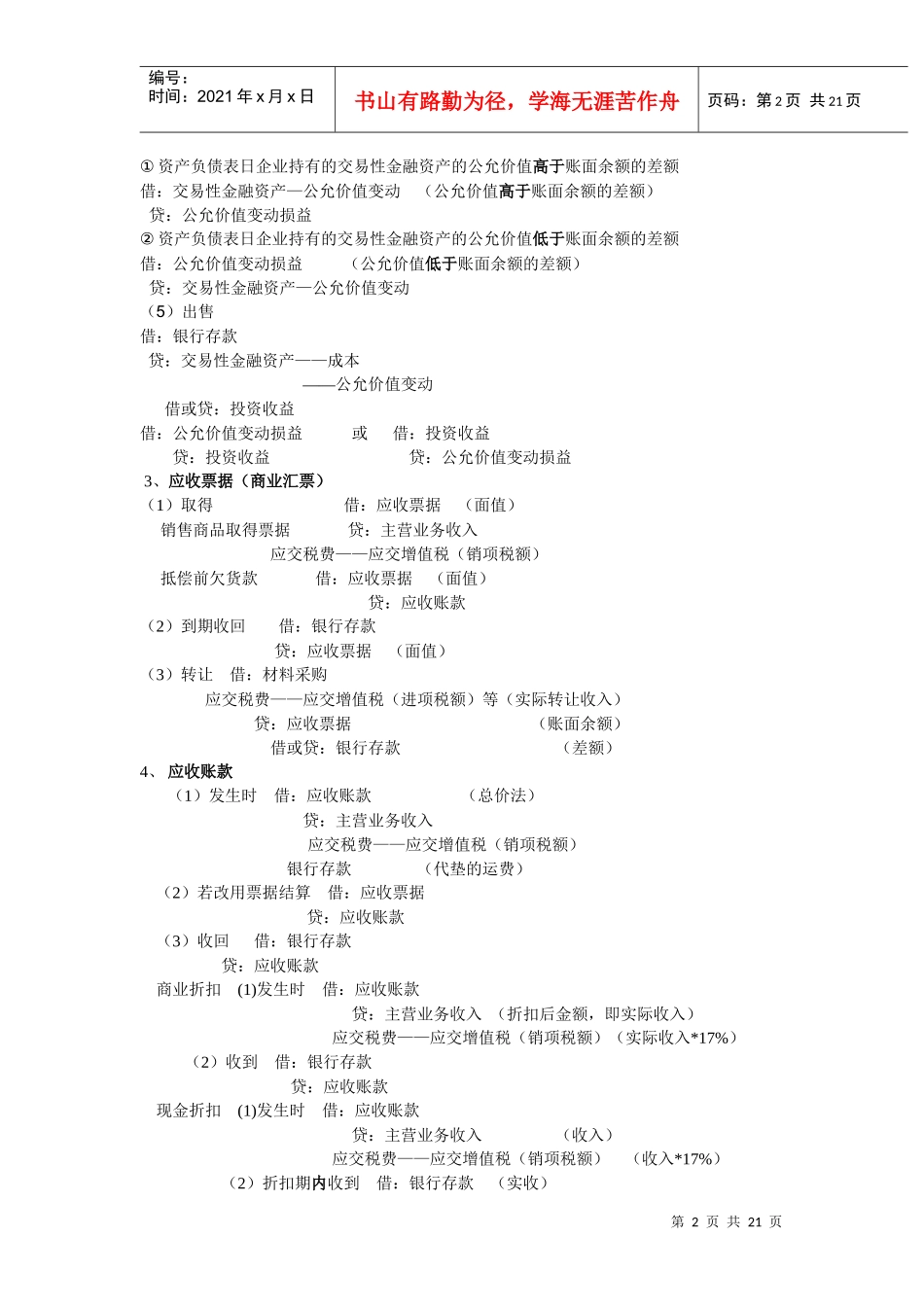 会计实务(完整分录)_第2页