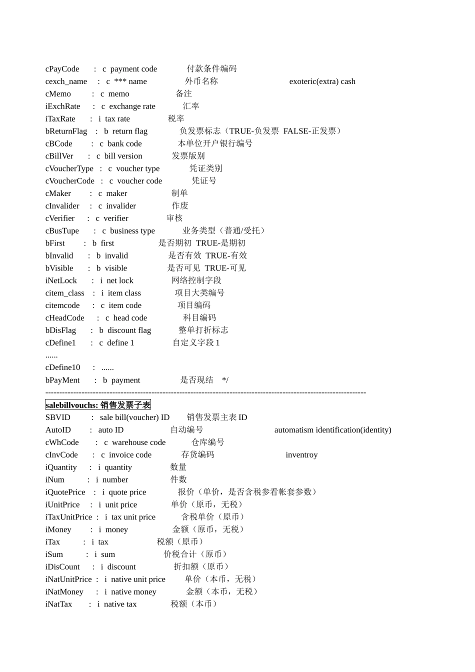 用友财务软件主要数据表字段含义_第2页