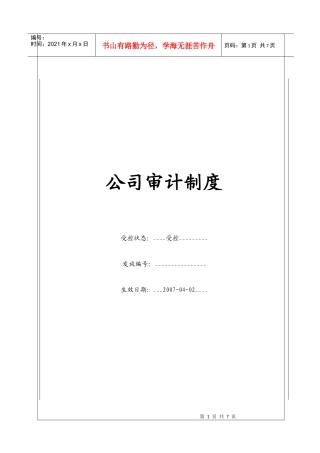 (BT-CW-216)公司审计制度