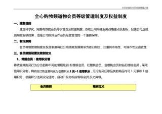 会员等级制度及权益制度