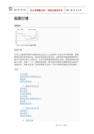 股票行情相关资料