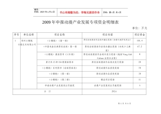 动漫资金汇总表11[1]9doc-中部软件产业园