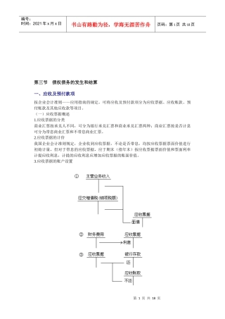 会计基础之债权债务的发生和结算