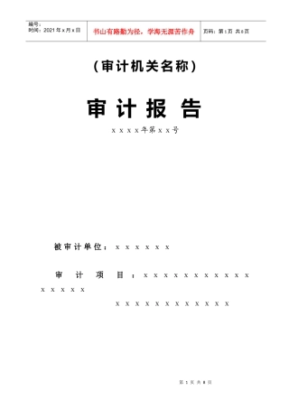 《审计报告》文书印制说明