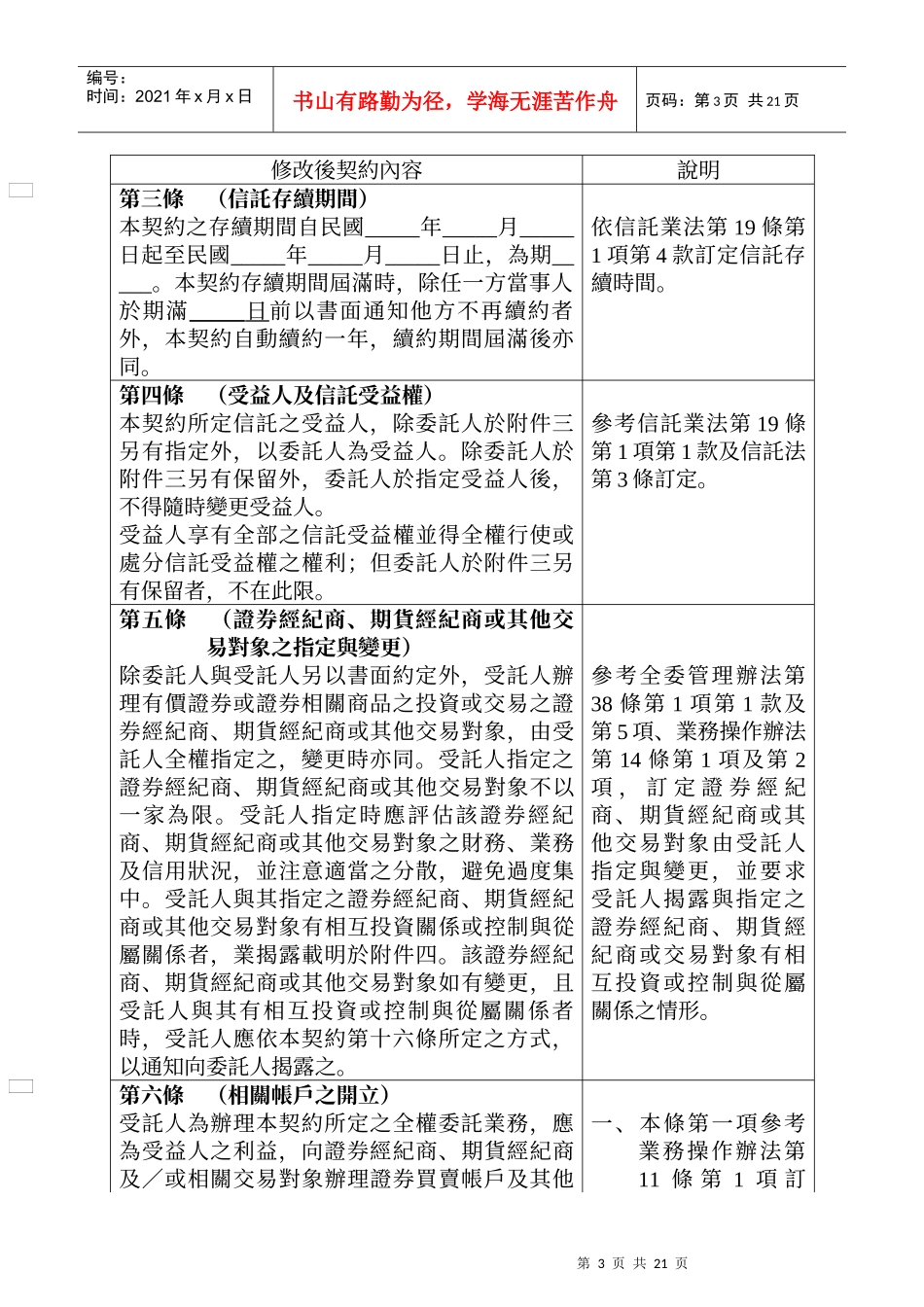 全权委托投资信托契约参考范本_第3页