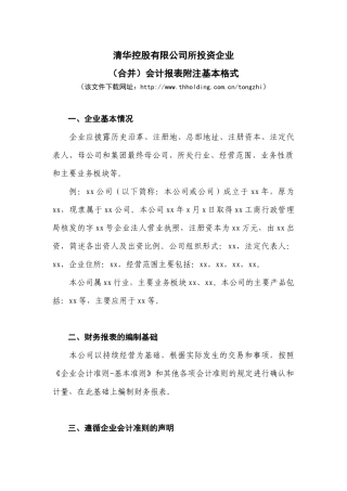 清华控股有限公司所投资企业的会计制度