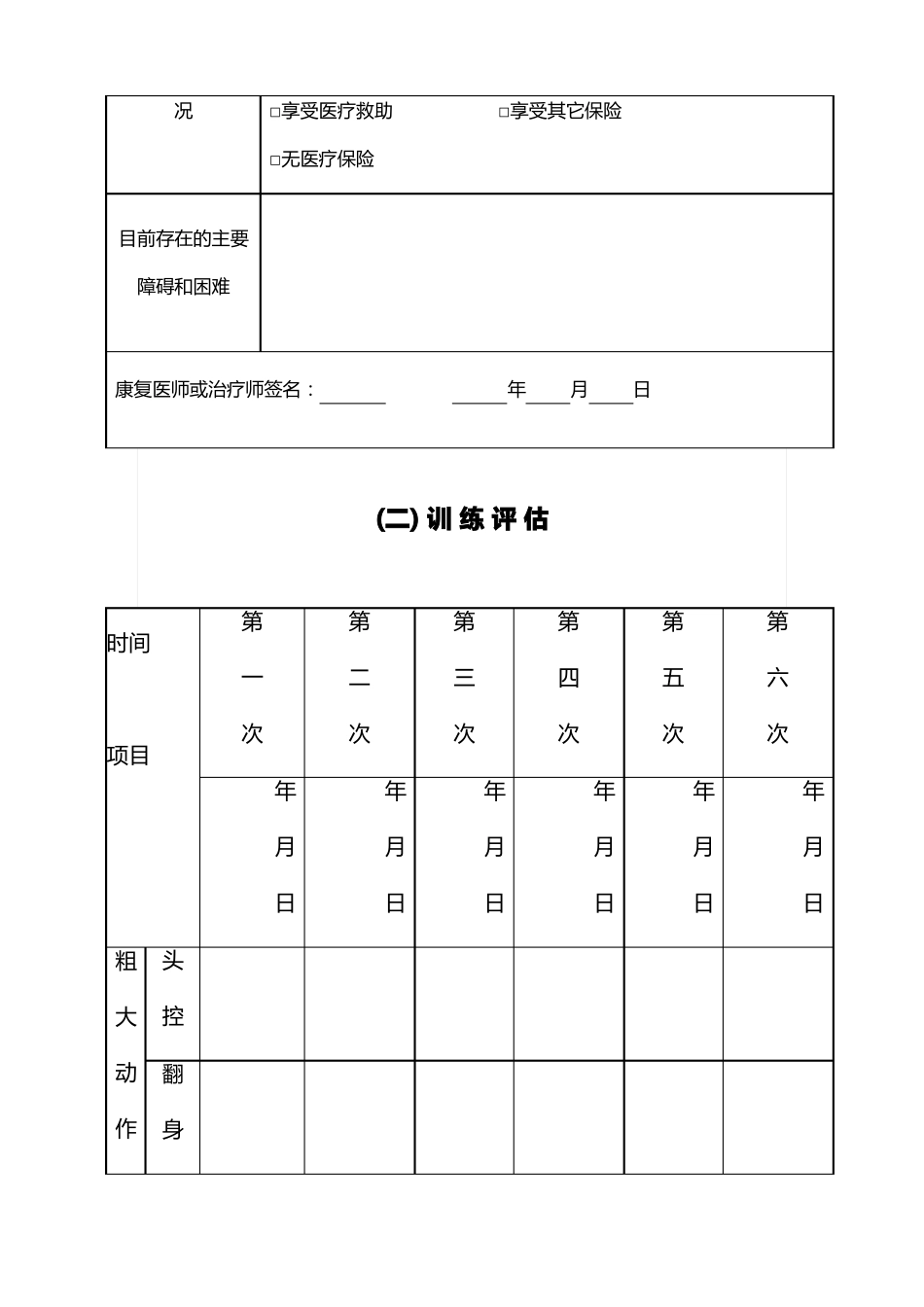 脑瘫儿童康复大体信息记录简化表_第2页
