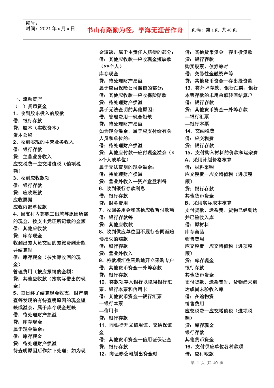 年度会计分录大全_第1页