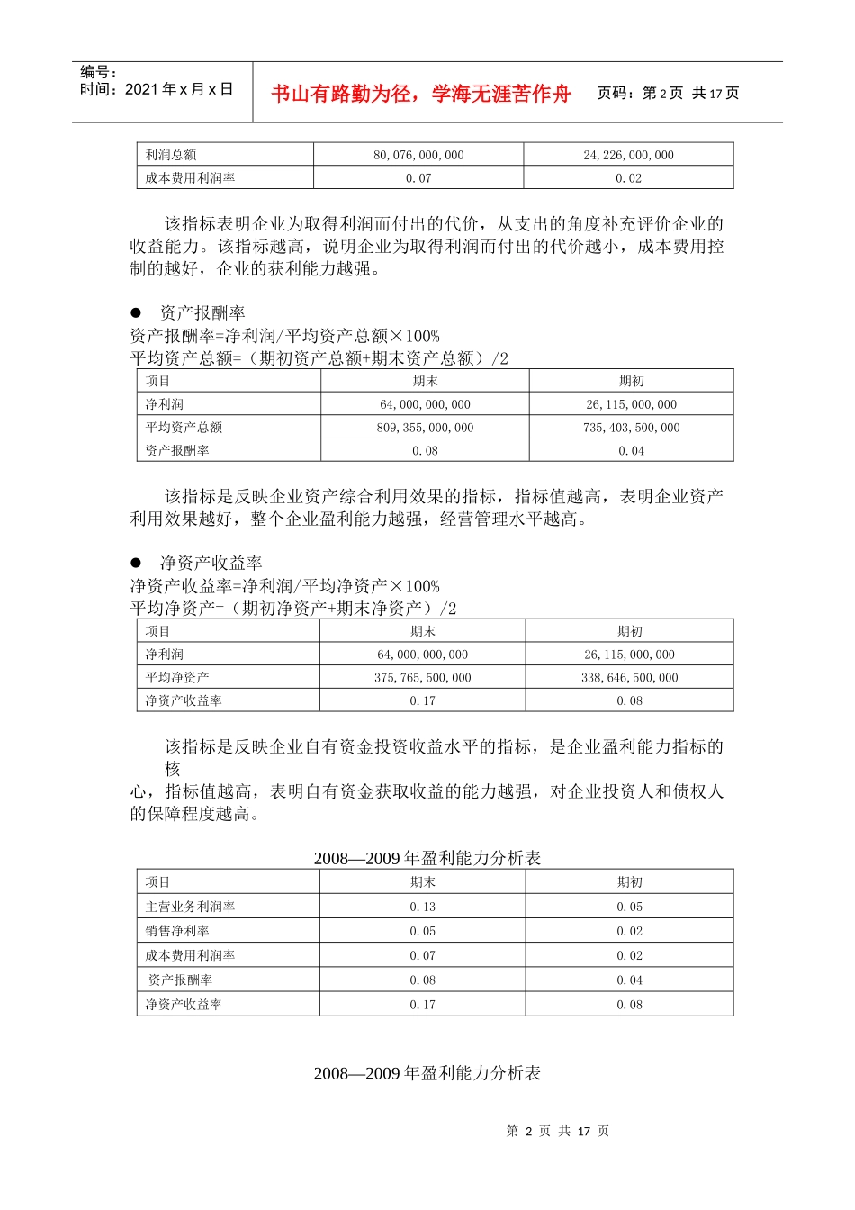 中石化财务比率分析_第2页