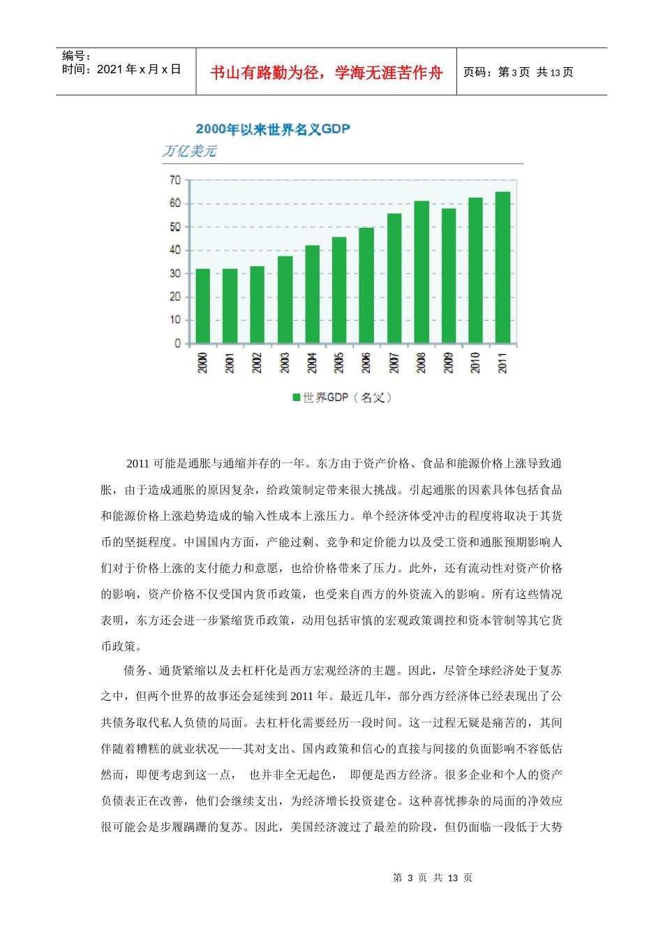 XXXX全球经济展望及美元欧元汇率展望_第3页