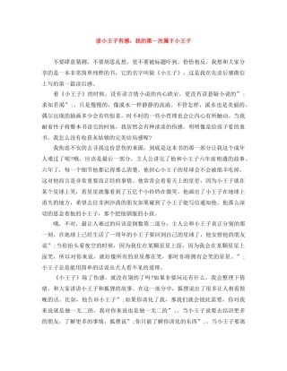 读小王子有感我的第一次属于小王子 