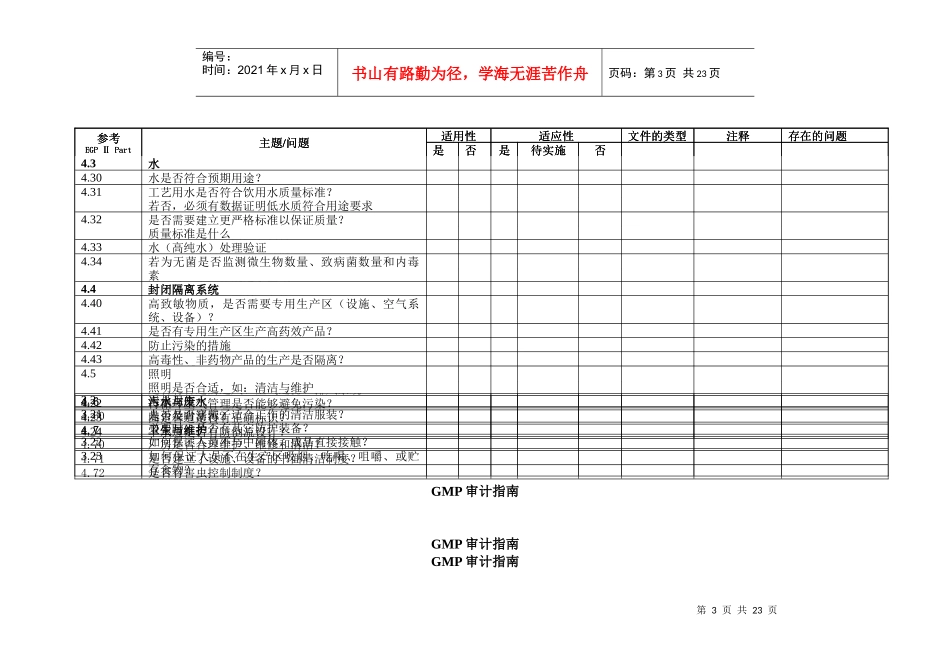 GMP审计指南(ICHQ7A)_第3页