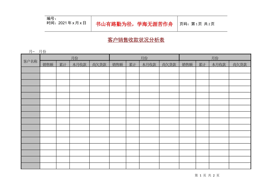 客户销售收款状态分析表1_第1页