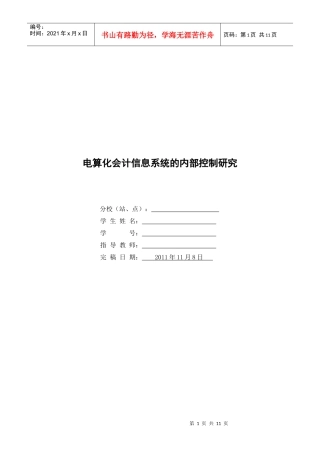 电算化会计信息