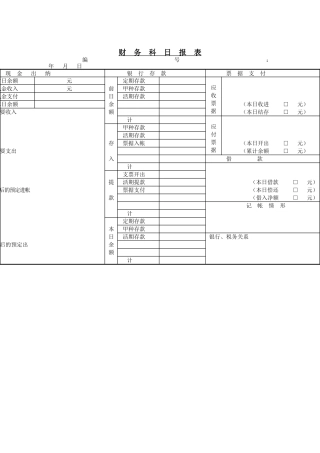财务科日报表